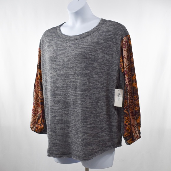 Style & Co Crewneck sheer sleeve Sweater - Picture 3 of 6